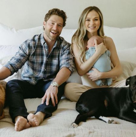 Chris Lane and Lauren Bushnell with their son.